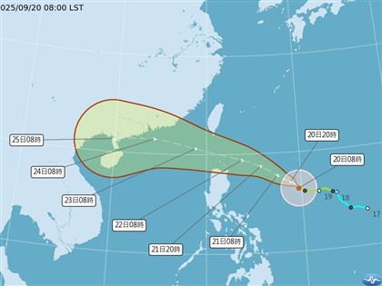 颱風樺加沙增強為中颱  估21日發海、陸警報