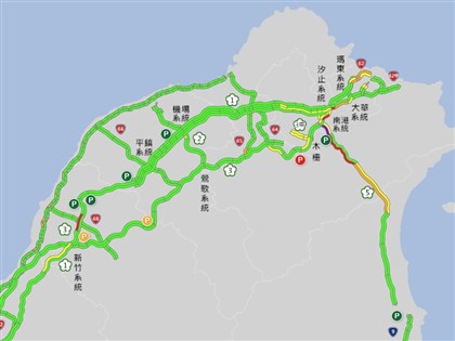 國慶日國道1路段紫爆　高公局估下午9處易塞