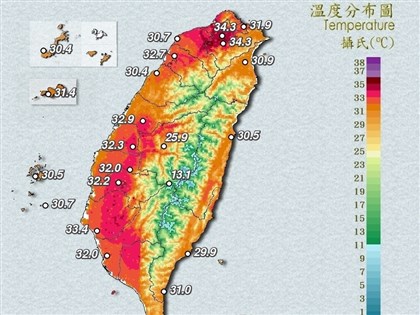 北北桃等10縣市防高溫　新北五股39.3度