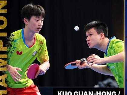 馮翊新郭冠宏上演驚奇 WTT倫敦球星挑戰賽逆轉奪冠