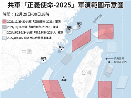 共軍宣布29日起環台軍演　30日實彈射擊