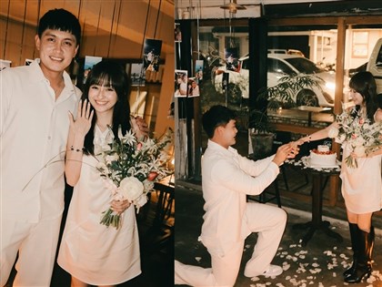 味全龍劉基鴻單膝下跪求婚　未婚妻甜曬鑽戒「那一刻我們都沒猶豫」