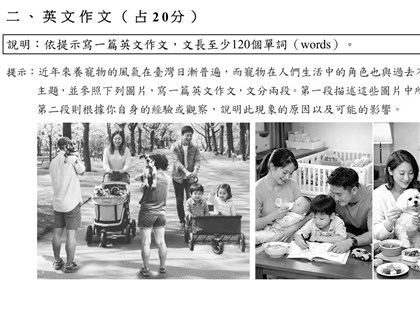 學測英文考地圖定位、部落觀光　作文談養寵物風氣