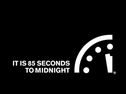 末日鐘倒數85秒　原因包括擁核國霸道、AI隱憂與中國對台威脅