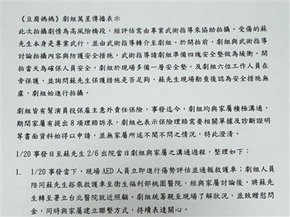 「豆腐媽媽」替身墜地未婚妻控疏失　民視：已付清醫療費用會強化安全