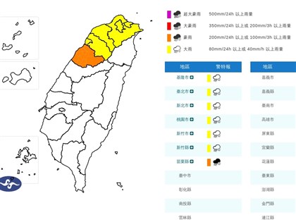 苗栗防豪雨 新竹以北注意局部大雨