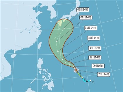 鋒面影響入夜中部以北防雷雨 薔蜜最快29日晚間轉中颱