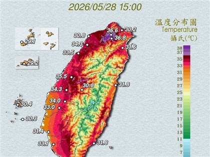台南玉井飆39.4度　16縣市防高溫