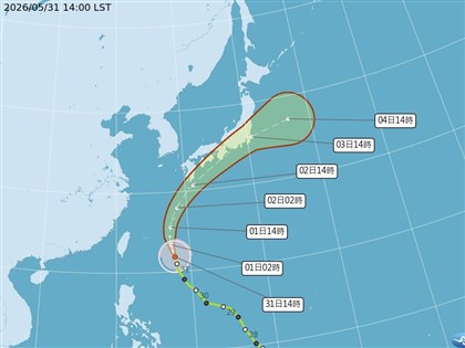 颱風薔蜜晚間至6/1距台最近　6/4起西南風增強估降雨至6月中旬