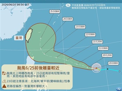 颱風米克拉估25日最接近 路徑若偏西影響台灣較大