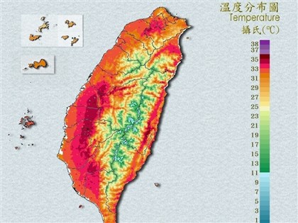 13縣市防高溫　台南楠西午後氣溫達38度最高