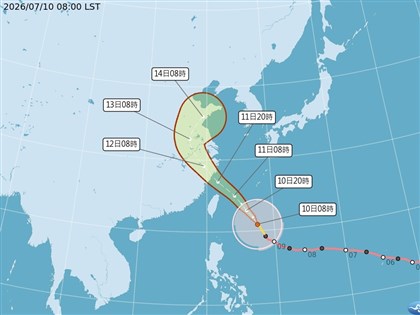 颱風巴威路徑稍北調 雨勢漸增入夜至11日白天最明顯