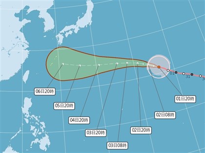 2日午後南部防雷雨　颱風白海豚路徑仍有不確定性