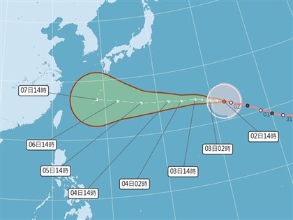 颱風白海豚逼近琉球 6日後路徑分歧北部山區防豪雨