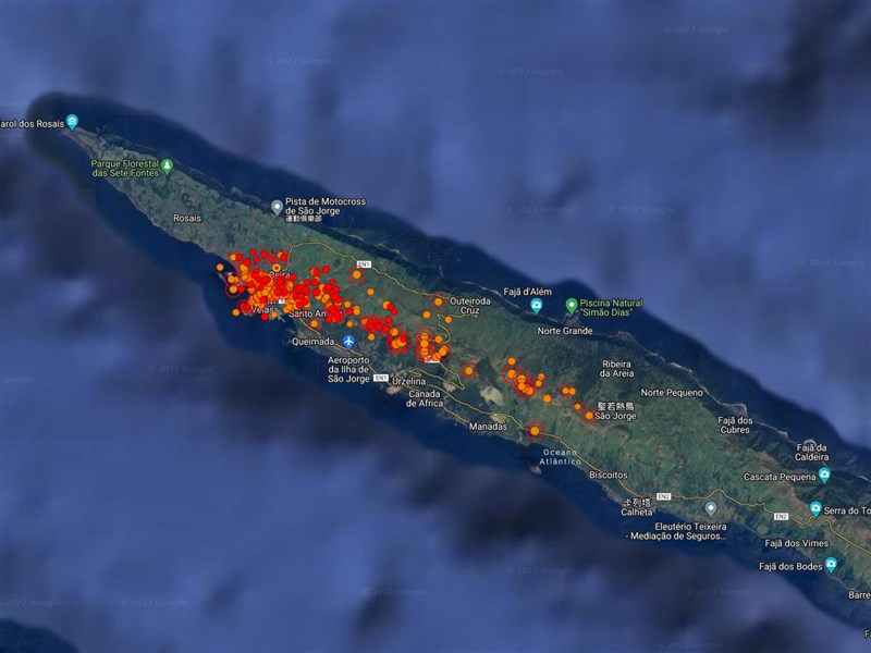 葡萄牙火山島地震頻頻 48小時內搖1100次 | 國際 | 中央社 CNA