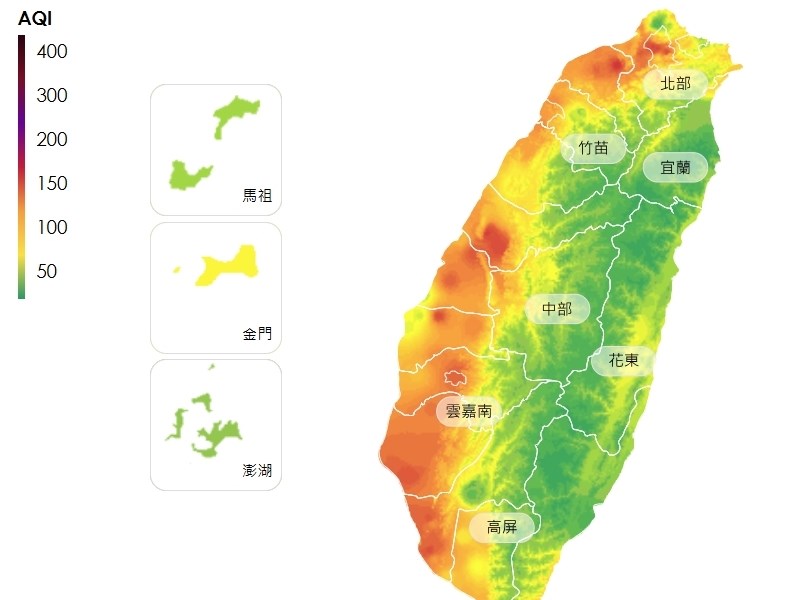 西半部空氣品質差亮橘燈 彭啓明：颱風致污染物難擴散