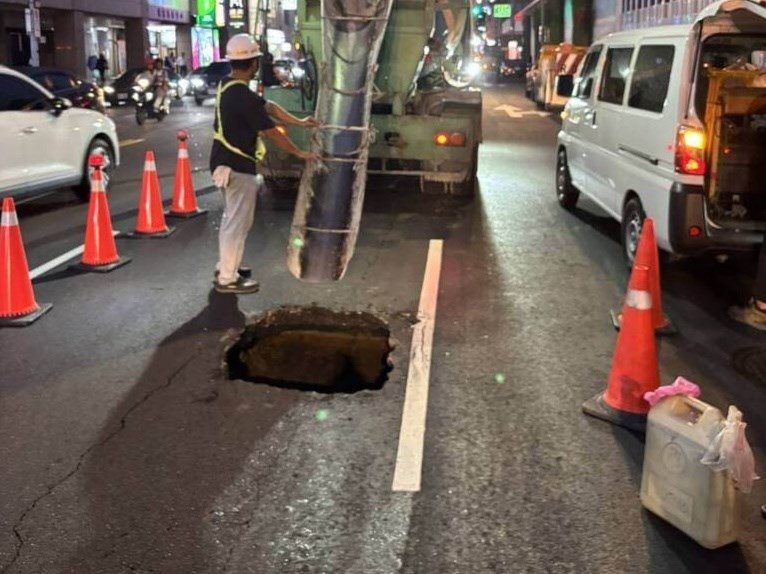 京華廣場旁道路塌陷　北市府：無擴大跡象已回填