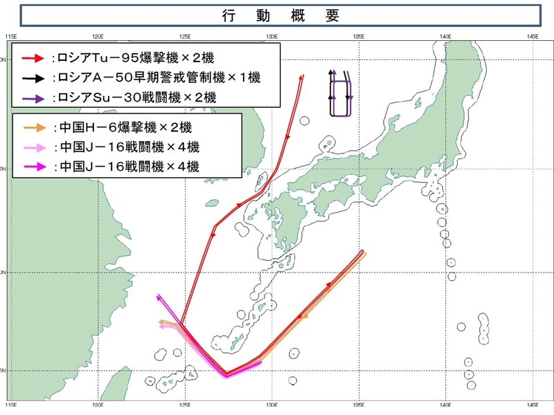 中俄在日本周圍空中巡邏  共軍稱共同應對安全挑戰