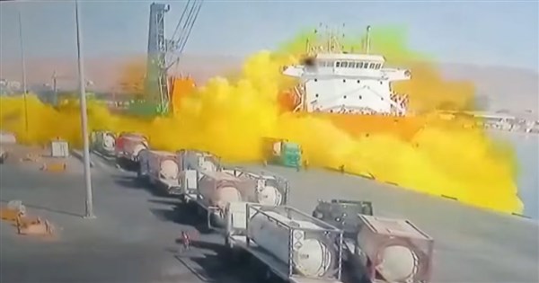 約旦港口氯氣儲槽爆炸釋放有毒煙雲 12死逾250傷[影] | 國際 | 中央社 CNA