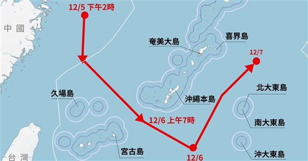 日戰機遭雷達照射事件 中國遼寧號航跡與美日訓練區重疊