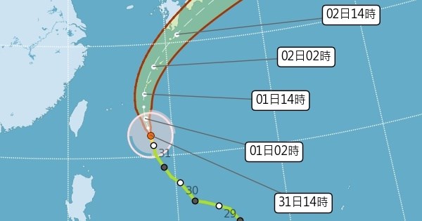 台風「薔蜜」が今夜から6月1日にかけて台湾に最接近、6月4日以降は西南風の影響で中旬まで降雨の恐れ