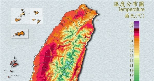 13縣市防高溫 台南楠西午後氣溫達38度最高