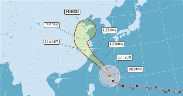 颱風巴威路徑稍北調 雨勢漸增入夜至11日白天最明顯