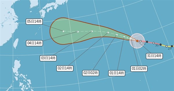 颱風白海豚可能再增強 路徑接近琉球群島