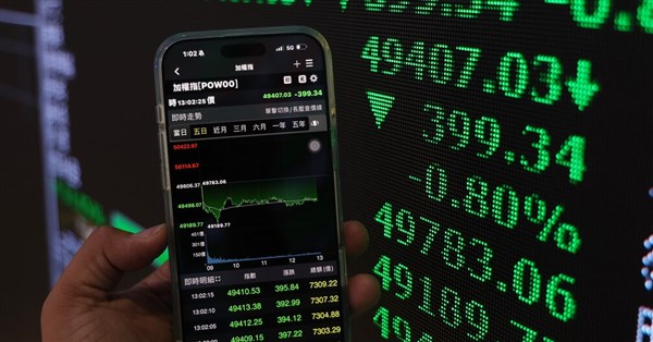 電子金融弱勢　台股下跌492.93點收49313.44點