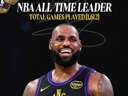 詹姆斯NBA例行賽出賽1612場 打破派瑞許保持近30年紀錄