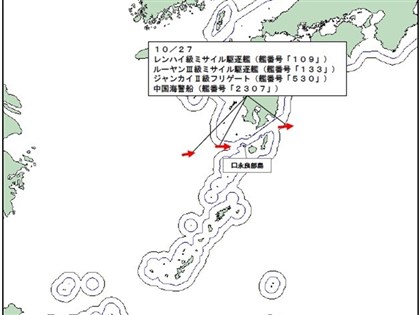 中海警船偕3艘軍艦艇通過鹿兒島外海　日防衛省首度公布