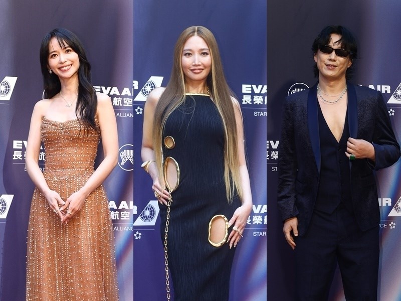 A-Lin登金曲紅毯削肩黑洋裝性感亮相　蕭煌奇深V西裝秀線條【圖輯】