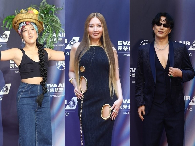 A-Lin登金曲紅毯削肩黑洋裝性感亮相　蕭煌奇深V西裝秀線條【圖輯】